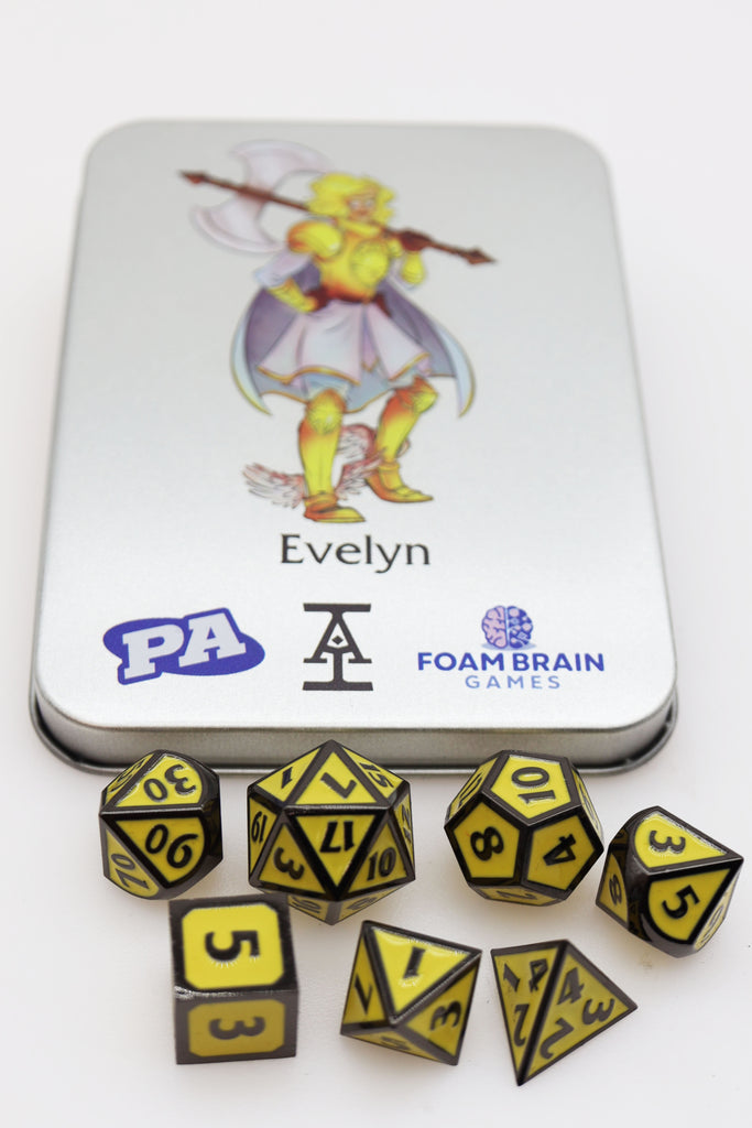 Acquisitions Inc Character Dice: Evelyn (2nd Edition) Metal Dice Foam Brain Games