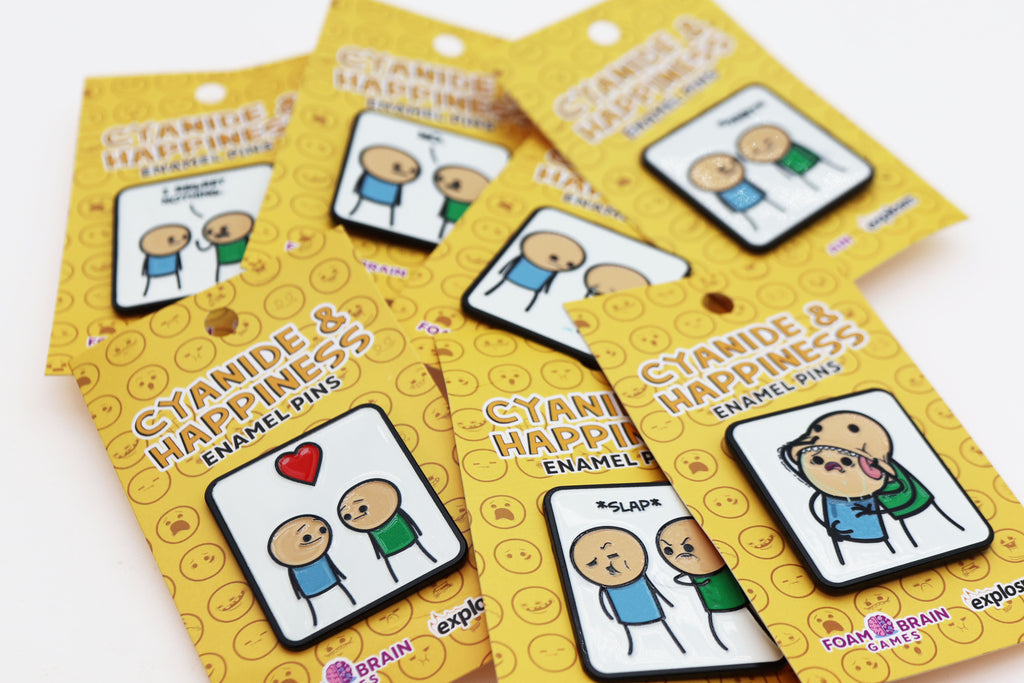 Cyanide & Happiness Complete Set Enamel Pin Foam Brain Games