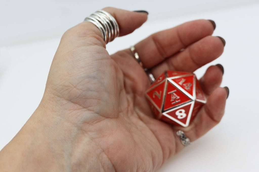 Acquisitions Inc 35mm Metal D20: Certainty Metal Dice Foam Brain Games