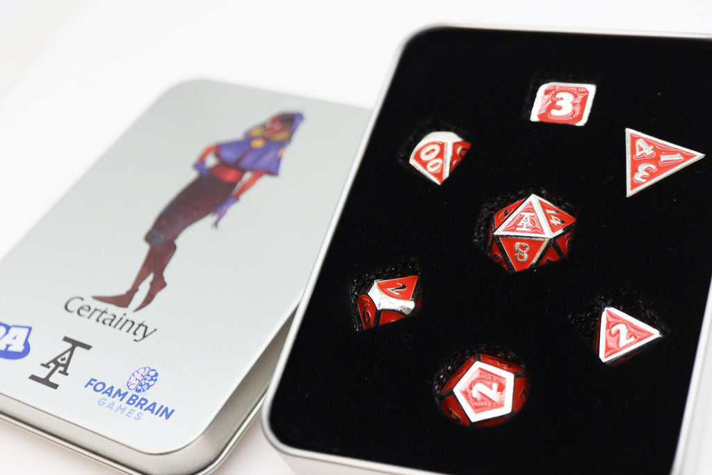 Acquisitions Inc Character Dice: Certainty (2nd Edition) Metal Dice Foam Brain Games