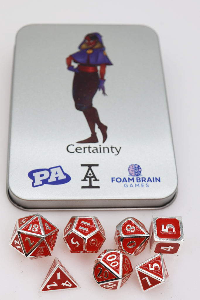 Acquisitions Inc Character Dice: Certainty (2nd Edition) Metal Dice Foam Brain Games