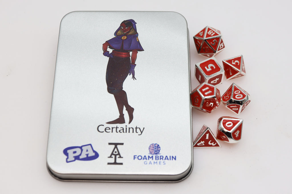 Acquisitions Inc Character Dice: Certainty (2nd Edition) Metal Dice Foam Brain Games