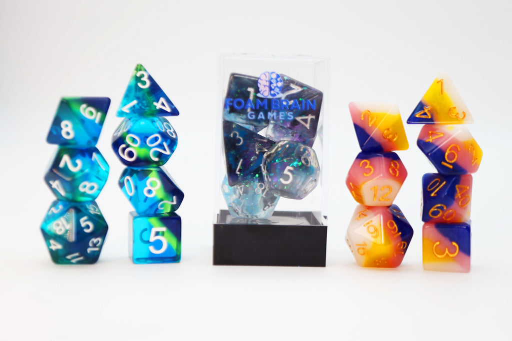 Custom Non-Inclusion Resin RPG Dice Sets Custom Product Foam Brain Games