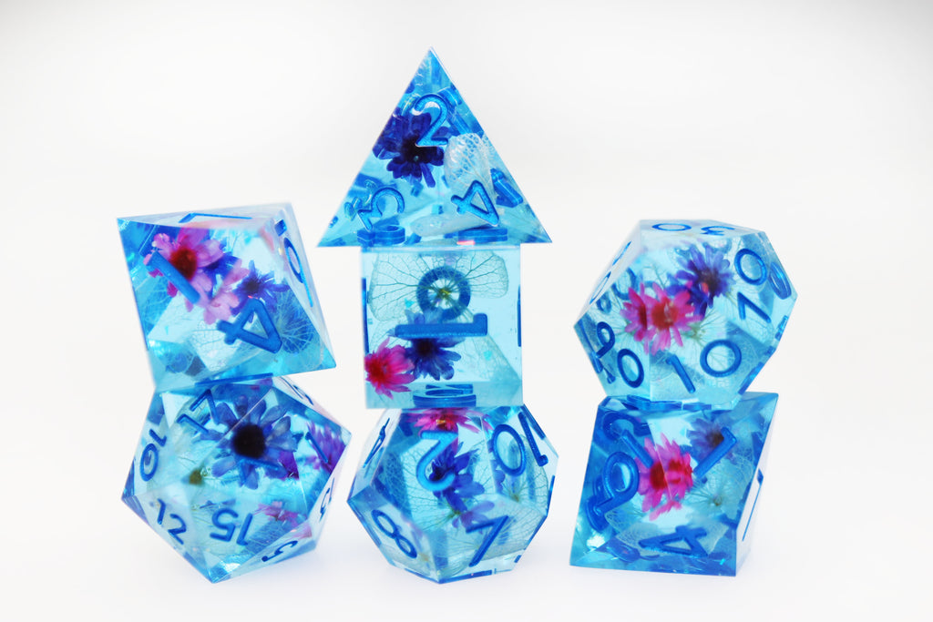 Sharp Edge RPG Dice Set - Spring Showers Plastic Dice Foam Brain Games