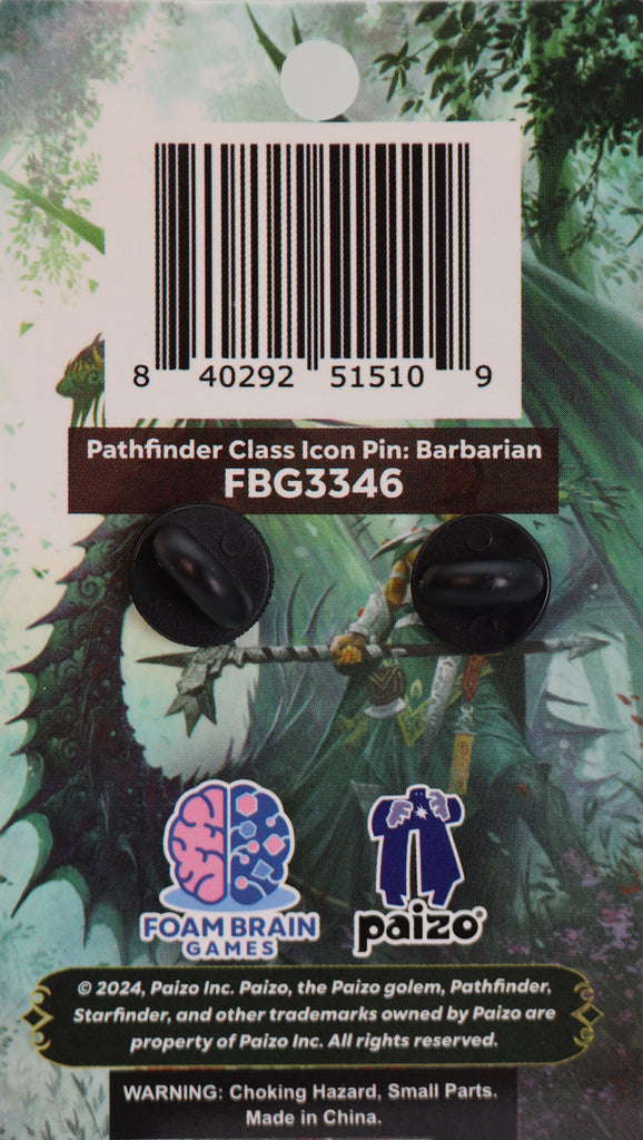 Pathfinder Class Icon Pin: Barbarian Enamel Pin Foam Brain Games