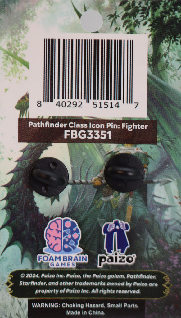 Pathfinder Class Icon Pin: Fighter Enamel Pin Foam Brain Games