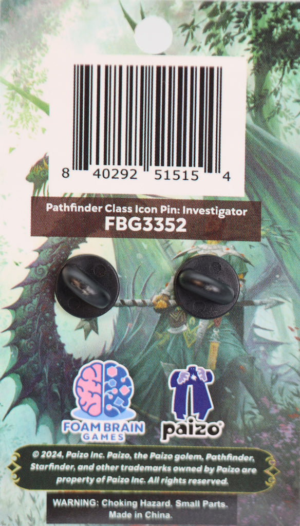 Pathfinder Class Icon Pin: Investigator Enamel Pin Foam Brain Games