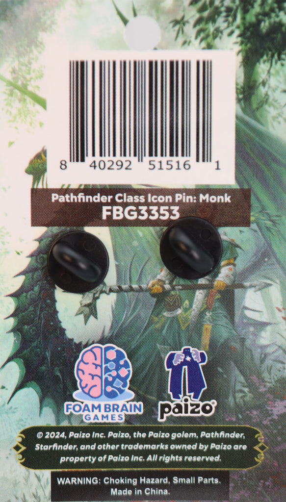 Pathfinder Class Icon Pin: Monk Enamel Pin Foam Brain Games