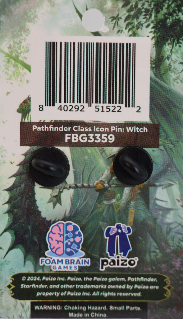 Pathfinder Class Icon Pin: Witch Enamel Pin Foam Brain Games