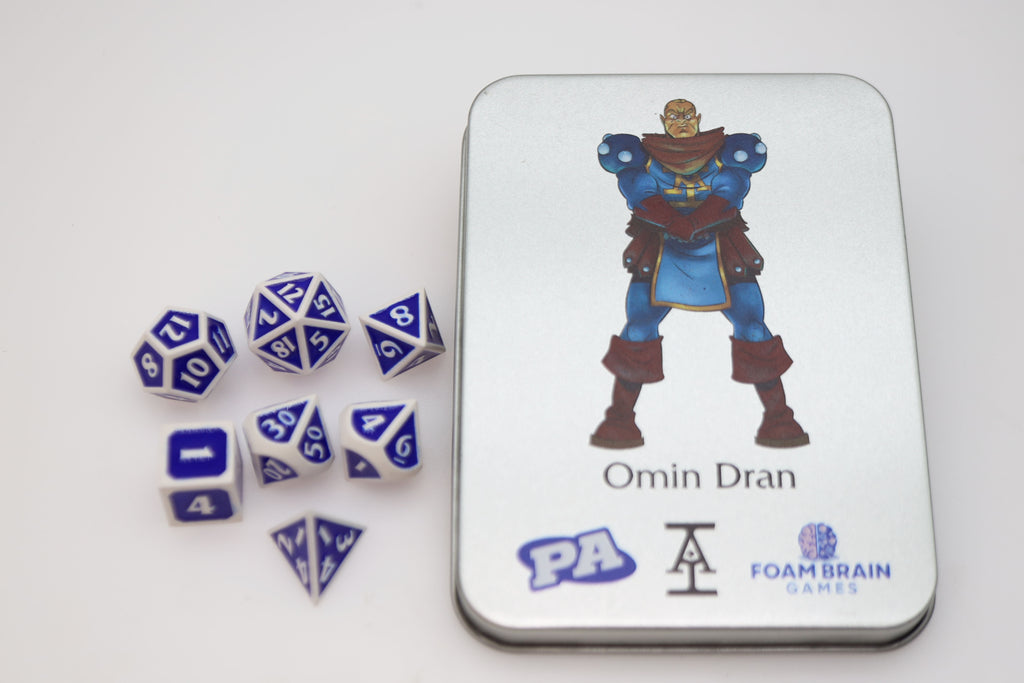 Acquisitions Inc Character Dice: Omin Dran (2nd Edition) Metal Dice Foam Brain Games