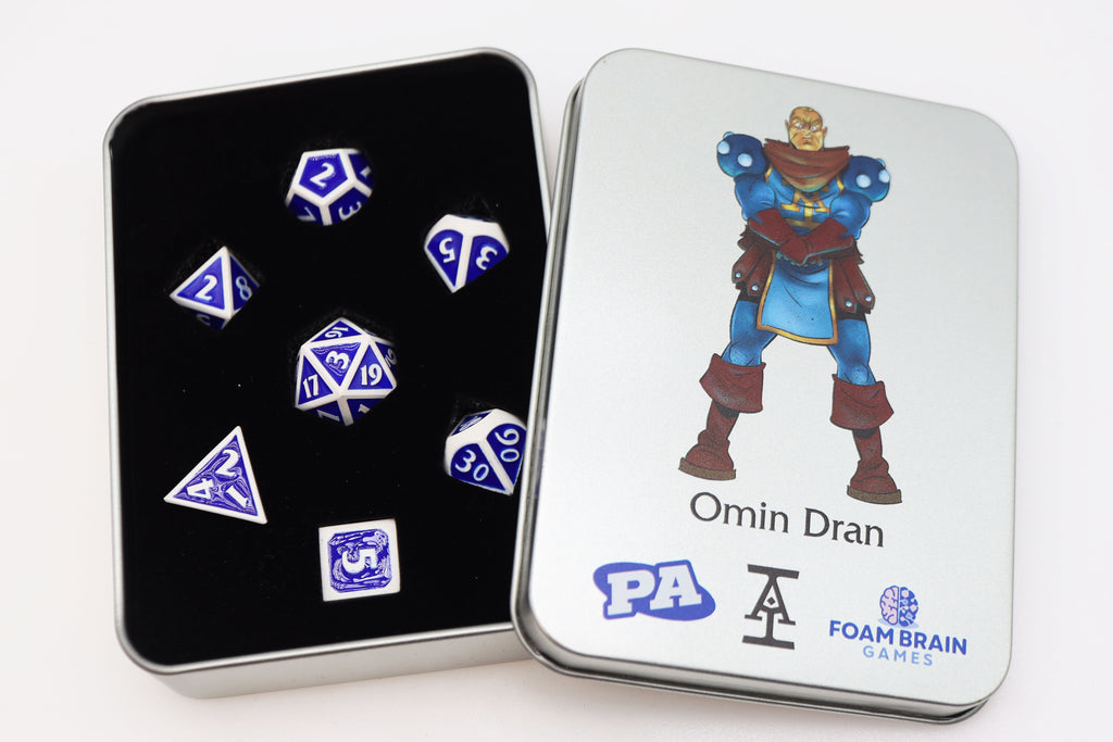 Acquisitions Inc Character Dice: Omin Dran (2nd Edition) Metal Dice Foam Brain Games