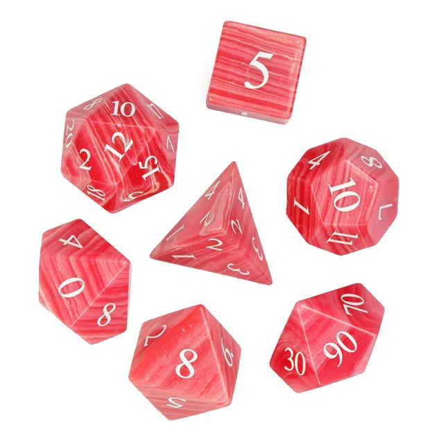 Red Garnet - Engraved Stone Dice Foam Brain Games