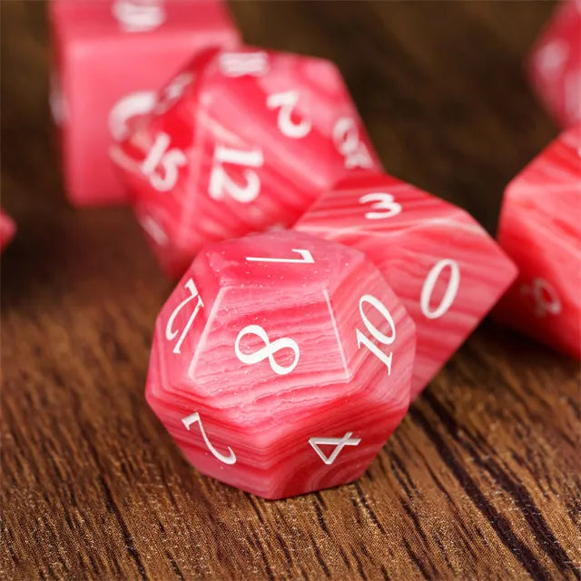 Red Garnet - Engraved Stone Dice Foam Brain Games