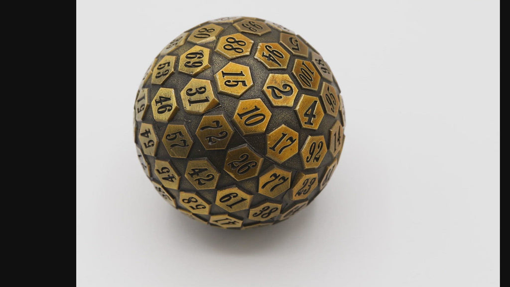 45mm Metal D100 - Gold Metal Dice Foam Brain Games