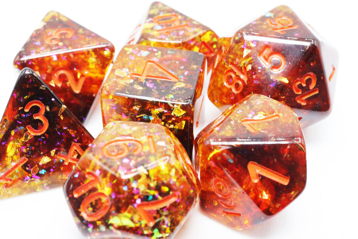 Pumpkin Light RPG Dice Set – Foam Brain Games