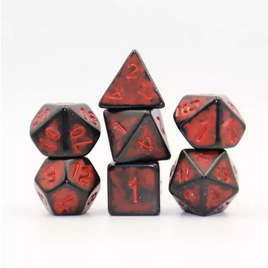 Timeworn Red RPG Dice Set Plastic Dice Foam Brain Games